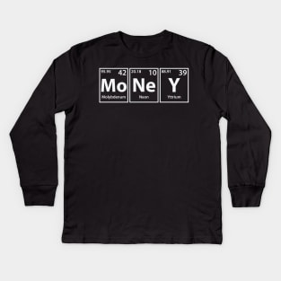 Money (Mo-Ne-Y) Periodic Elements Spelling Kids Long Sleeve T-Shirt